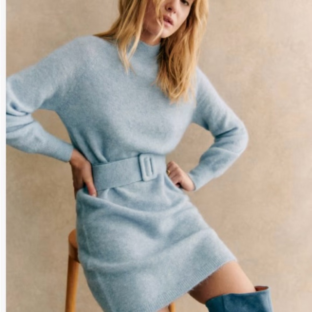 Sezane Enola Dress blue - never worn!